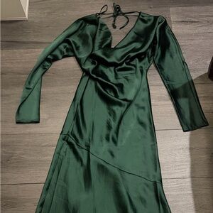 Forever 21 Dark Green Long Sleeve Dress